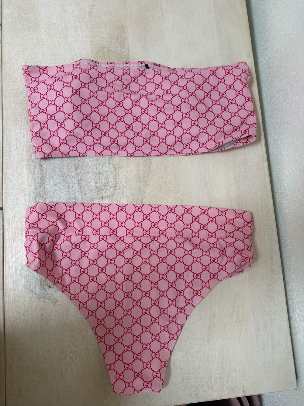 Pink GG Print Bikini - Picture 4 of 8